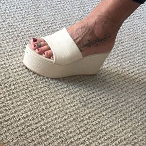 Billini Cream Platform Wedge Sandals